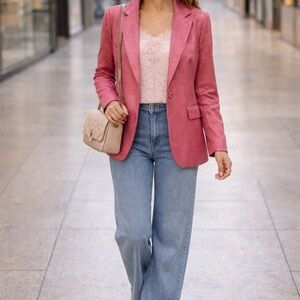 Pink Blazer with shimmering gold accents